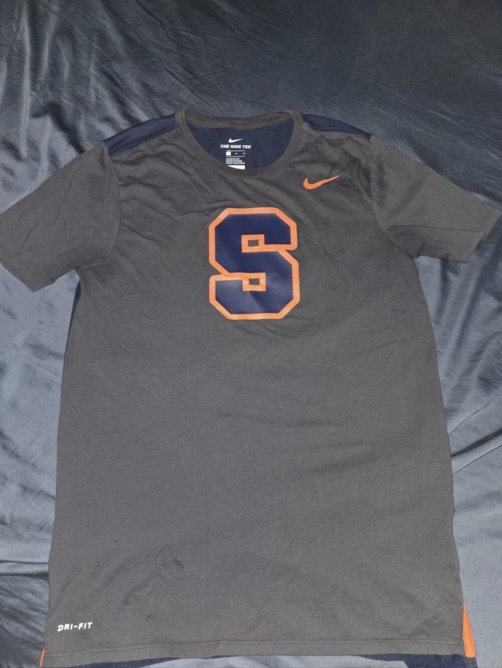 Nike Syracuse University Shirt Mens Medium Blue T Shirt Dri-Fit Orange